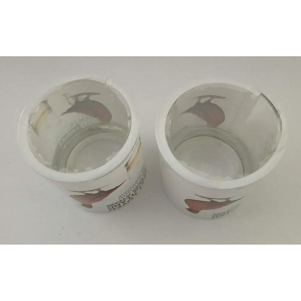 NEW Set of 2 The Famous Grouse Collectible Whiskey Glasses Etched Design 6 Oz